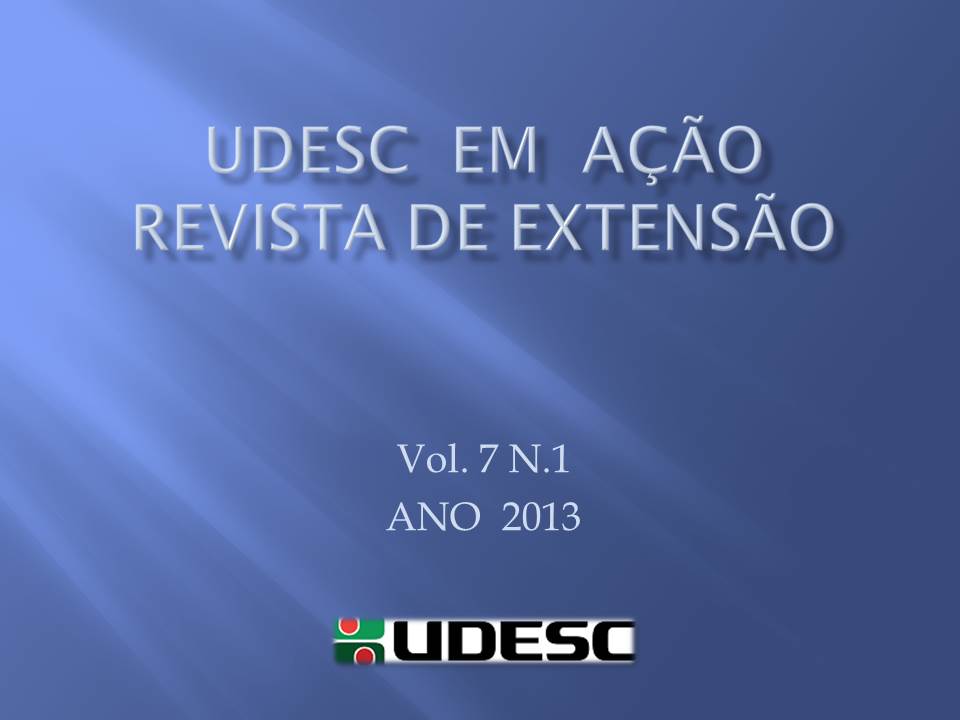 					View Vol. 7 No. 1 (2013): UDESC EM AÇÃO
				